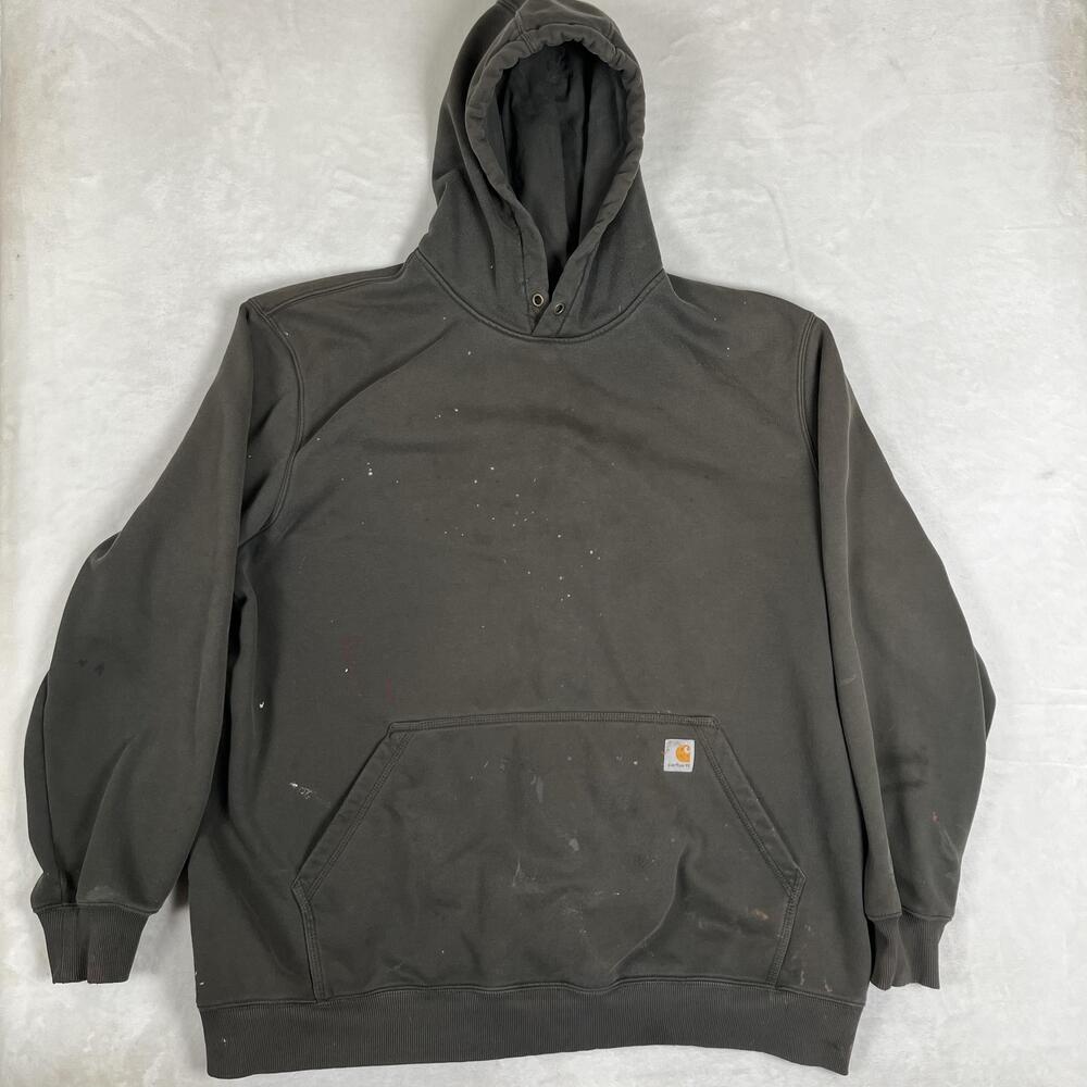 Carhartt Hoodie Mens 3XLT Green Pullover Fleece Sweatshirt Rain Defender Work